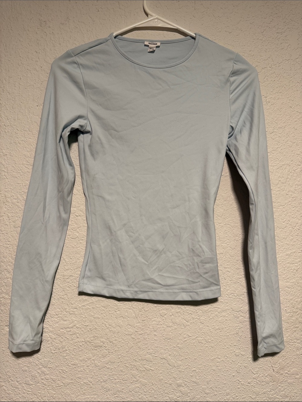 Basic Long-Sleeve Crewneck Top - Light Blue - Unbranded kit girl woman